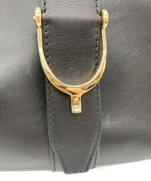 GUCCI（グッチ）GUCCI (グッチ) GUCCI レザーハンドバッグ ブラックの古着・服飾アイテム