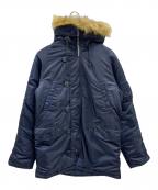 ALPHAアルファ）の古着「ALPHA　フーデッドコート」｜ネイビー