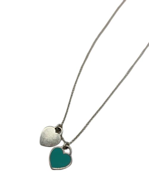 TIFFANY & Co.（ティファニー）Tiffany & Co. (ティファニー) Tiffany & Co.　ブルー ダブル ハート タグ ペンダント シルバー×スカイブルーの古着・服飾アイテム