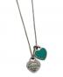 中古・古着 Tiffany & Co. (ティファニー) Tiffany & Co.　ブルー ダブル ハート タグ ペンダント シルバー×スカイブルー：17000円