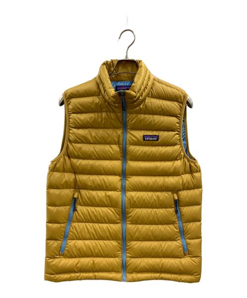 Patagonia（パタゴニア）Patagonia (パタゴニア) Patagonia　ダウンベスト ブラウン×ブルー サイズ:Mの古着・服飾アイテム