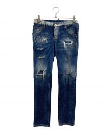 DSQUARED2（ディースクエアード）の古着「DSQUARED2　ダメージ加工デニムパンツ」｜インディゴ