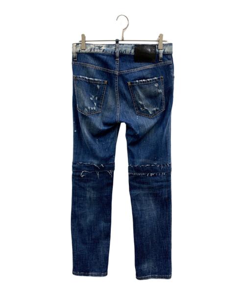 DSQUARED2（ディースクエアード）DSQUARED2 (ディースクエアード) DSQUARED2　ダメージ加工デニムパンツ インディゴ サイズ:34の古着・服飾アイテム