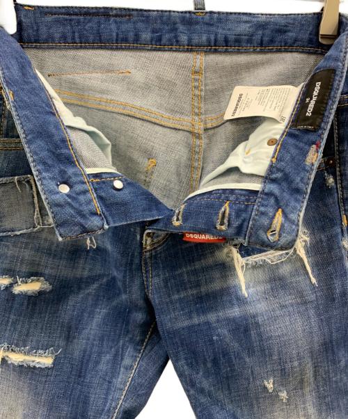 DSQUARED2（ディースクエアード）DSQUARED2 (ディースクエアード) DSQUARED2　ダメージ加工デニムパンツ インディゴ サイズ:34の古着・服飾アイテム