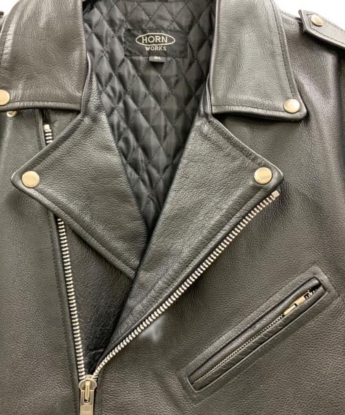 HORN WORKS（ホーンワークス）HORN WORKS (ホーンワークス) HORN WORKS　ダブルライダースジャケット ブラック サイズ:6Lの古着・服飾アイテム