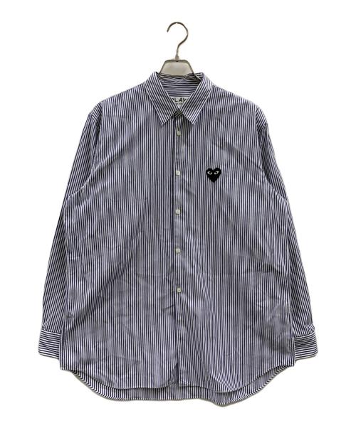 PLAY COMME des GARCONS（プレイコムデギャルソン）PLAY COMME des GARCONS (プレイコムデギャルソン) PLAY COMME des GARCONS　長袖シャツ ネイビー×ホワイト サイズ:Lの古着・服飾アイテム