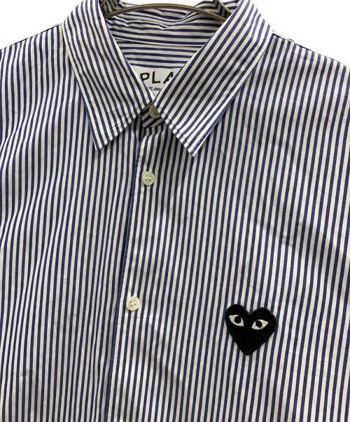 PLAY COMME des GARCONS（プレイコムデギャルソン）PLAY COMME des GARCONS (プレイコムデギャルソン) PLAY COMME des GARCONS　長袖シャツ ネイビー×ホワイト サイズ:Lの古着・服飾アイテム