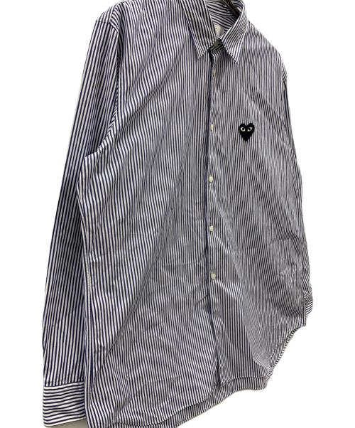 PLAY COMME des GARCONS（プレイコムデギャルソン）PLAY COMME des GARCONS (プレイコムデギャルソン) PLAY COMME des GARCONS　長袖シャツ ネイビー×ホワイト サイズ:Lの古着・服飾アイテム