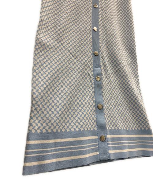 MICHAEL KORS（マイケル・コース）MICHAEL KORS (マイケル・コース) MICHAEL KORS　ノースリーブ・キャミソールワンピース ブルー×ホワイト サイズ:Lの古着・服飾アイテム