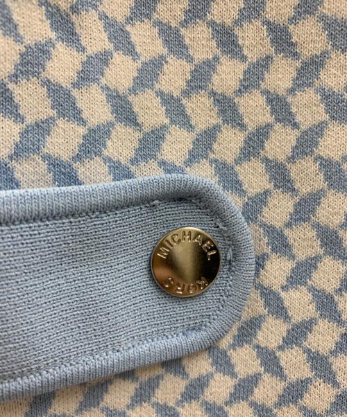 MICHAEL KORS（マイケル・コース）MICHAEL KORS (マイケル・コース) MICHAEL KORS　ノースリーブ・キャミソールワンピース ブルー×ホワイト サイズ:Lの古着・服飾アイテム