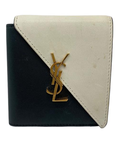 Saint Laurent Paris（サンローランパリ）Saint Laurent Paris (サンローランパリ) Saint Laurent Paris　コインケース ブラック×ベージュの古着・服飾アイテム