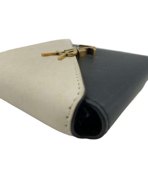 Saint Laurent Paris（サンローランパリ）Saint Laurent Paris (サンローランパリ) Saint Laurent Paris　コインケース ブラック×ベージュの古着・服飾アイテム