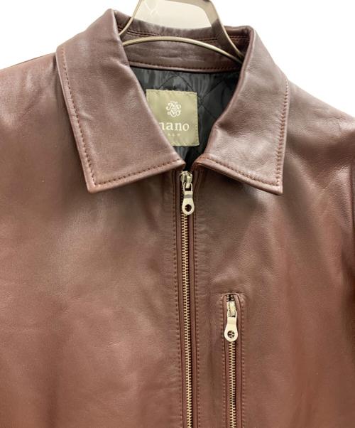 nano&co（ナノアンドコー）nano&co (ナノアンドコー) nano&co レザージャケット ブラウン サイズ:Mの古着・服飾アイテム