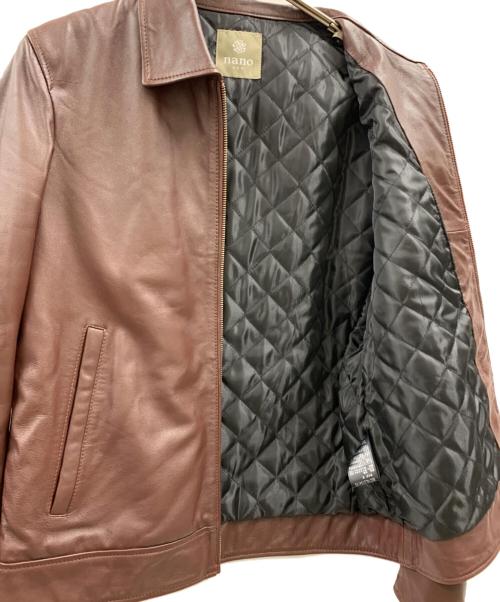 nano&co（ナノアンドコー）nano&co (ナノアンドコー) nano&co レザージャケット ブラウン サイズ:Mの古着・服飾アイテム