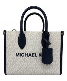 MICHAEL KORS（マイケル・コース）の古着「MICHAEL KORS　2WAYショルダーバッグ」｜ホワイト×ネイビー