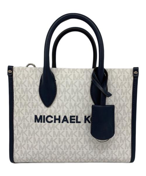 MICHAEL KORS（マイケル・コース）MICHAEL KORS (マイケル・コース) MICHAEL KORS　2WAYショルダーバッグ ホワイト×ネイビーの古着・服飾アイテム