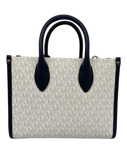MICHAEL KORS（マイケル・コース）MICHAEL KORS (マイケル・コース) MICHAEL KORS　2WAYショルダーバッグ ホワイト×ネイビーの古着・服飾アイテム