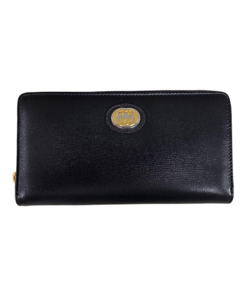 GUCCI（グッチ）GUCCI (グッチ) 長財布 ラウンドファスナー マリーナ ブラックの古着・服飾アイテム