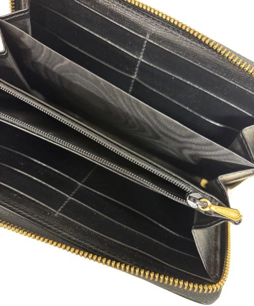 GUCCI（グッチ）GUCCI (グッチ) 長財布 ラウンドファスナー マリーナ ブラックの古着・服飾アイテム