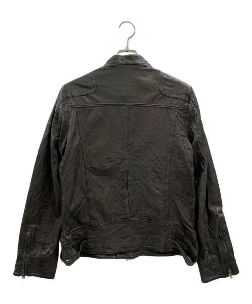 Haruf Halo rusty future（ハルフ ヘイロー ラスティー フューチャー）Haruf Halo rusty future (ハルフ ヘイロー ラスティー フューチャー) Haruf Halo rusty future　ラムレザージャケット ブラック サイズ:Lの古着・服飾アイテム
