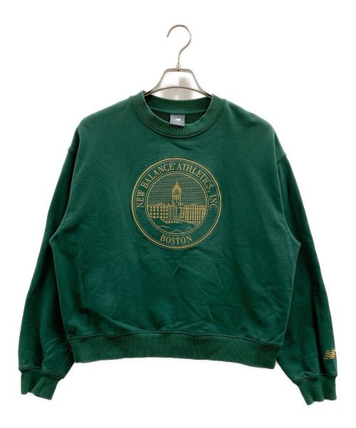 NEW BALANCE（ニューバランス）NEW BALANCE (ニューバランス) NEW BALANCE　フレンチテリーオーバーサイズドCrestクルー グリーン サイズ:Mの古着・服飾アイテム