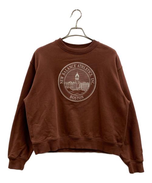 NEW BALANCE（ニューバランス）NEW BALANCE (ニューバランス) NEW BALANCE　フレンチテリーオーバーサイズドCrestクルー ブラウン サイズ:Mの古着・服飾アイテム