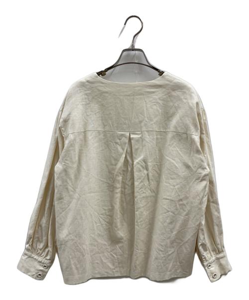 Gauze（ガーゼ）Gauze (ガーゼ) GAUZE ノーカラーリネンジャケット クリーム サイズ:FREEの古着・服飾アイテム