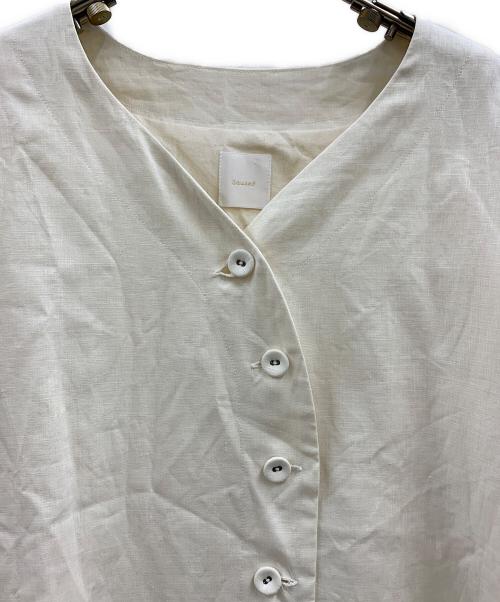 Gauze（ガーゼ）Gauze (ガーゼ) GAUZE ノーカラーリネンジャケット クリーム サイズ:FREEの古着・服飾アイテム