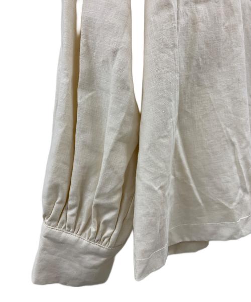 Gauze（ガーゼ）Gauze (ガーゼ) GAUZE ノーカラーリネンジャケット クリーム サイズ:FREEの古着・服飾アイテム