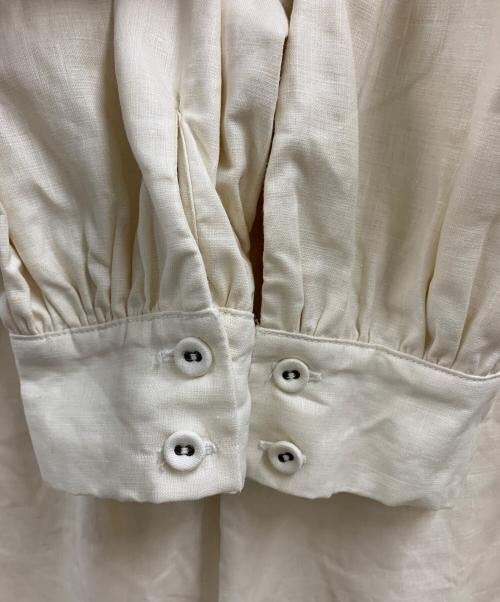 Gauze（ガーゼ）Gauze (ガーゼ) GAUZE ノーカラーリネンジャケット クリーム サイズ:FREEの古着・服飾アイテム