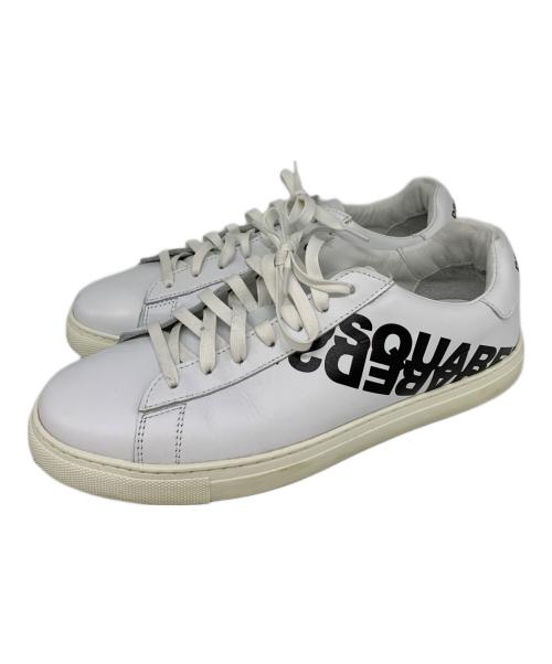 DSQUARED2（ディースクエアード）DSQUARED2 (ディースクエアード) DSQUARED2　ロゴ入りローカットスニーカー ホワイト サイズ:40の古着・服飾アイテム
