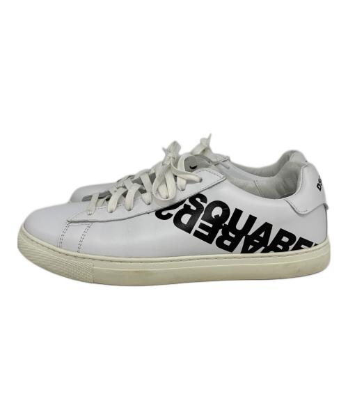 DSQUARED2（ディースクエアード）DSQUARED2 (ディースクエアード) DSQUARED2　ロゴ入りローカットスニーカー ホワイト サイズ:40の古着・服飾アイテム