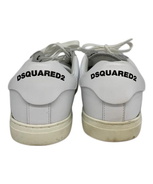 DSQUARED2（ディースクエアード）DSQUARED2 (ディースクエアード) DSQUARED2　ロゴ入りローカットスニーカー ホワイト サイズ:40の古着・服飾アイテム