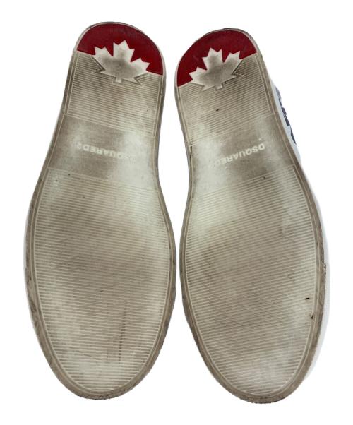 DSQUARED2（ディースクエアード）DSQUARED2 (ディースクエアード) DSQUARED2　ロゴ入りローカットスニーカー ホワイト サイズ:40の古着・服飾アイテム