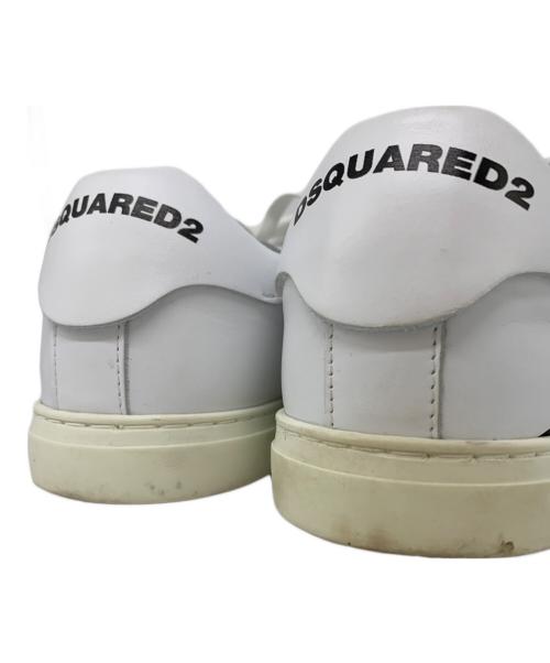 DSQUARED2（ディースクエアード）DSQUARED2 (ディースクエアード) DSQUARED2　ロゴ入りローカットスニーカー ホワイト サイズ:40の古着・服飾アイテム
