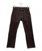 LEVI'Sリーバイス）の古着「LEVI'S　ストライプパンツ」｜ブラウン