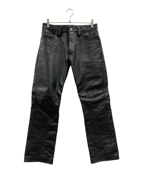 HIDE-STUFF（HIDE-STUFF）HIDE-STUFF (HIDE-STUFF) BEN DAVIS　レザーパンツ ブラック サイズ:W32の古着・服飾アイテム
