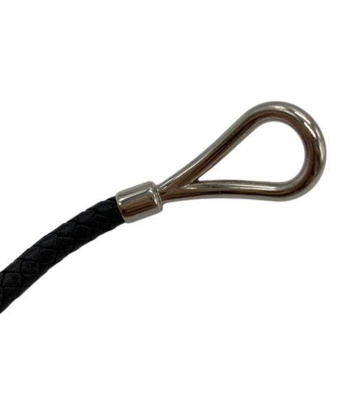 HERMES（エルメス）HERMES (エルメス) HERMES　編込みブレスレット シルバー×ブラックの古着・服飾アイテム