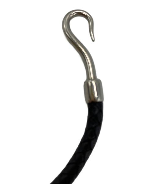 HERMES（エルメス）HERMES (エルメス) HERMES　編込みブレスレット シルバー×ブラックの古着・服飾アイテム