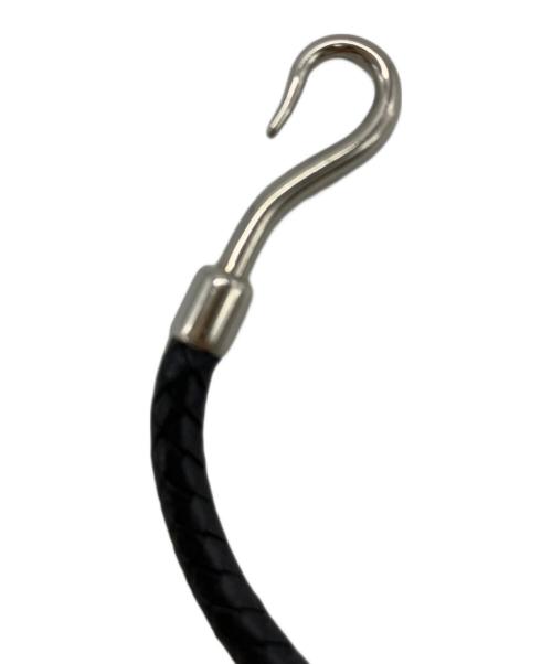 HERMES（エルメス）HERMES (エルメス) HERMES　編込みブレスレット シルバー×ブラックの古着・服飾アイテム