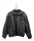 MIGHTY-MACマイティーマック）の古着「MIGHTY-MAC　ラムレザージャケット」｜ブラック