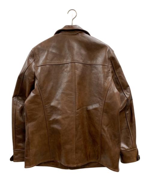 不明（不明）不明 (フメイ) レザージャケット ブラウン サイズ:3XLの古着・服飾アイテム