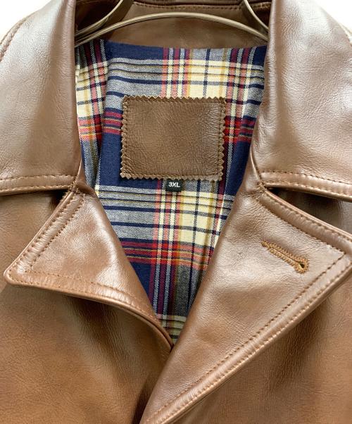 不明（不明）不明 (フメイ) レザージャケット ブラウン サイズ:3XLの古着・服飾アイテム