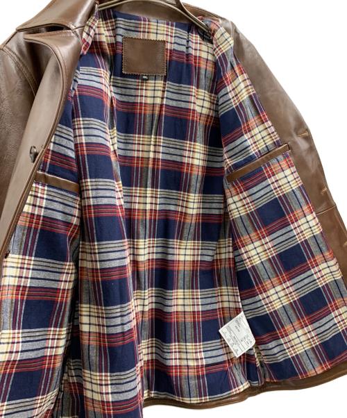 不明（不明）不明 (フメイ) レザージャケット ブラウン サイズ:3XLの古着・服飾アイテム