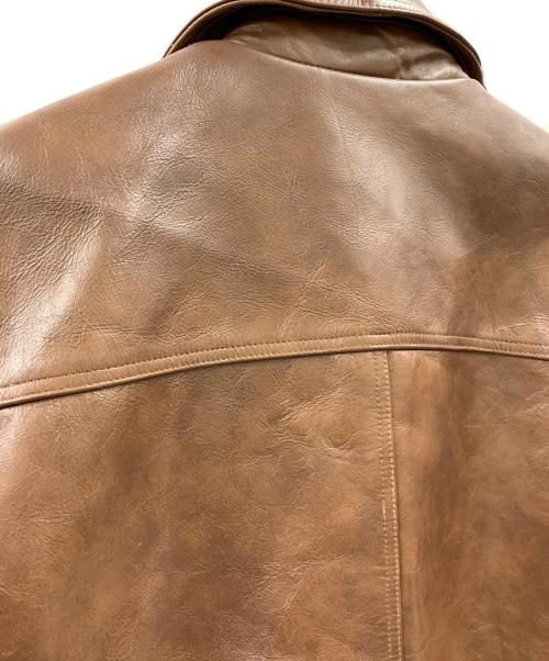 不明（不明）不明 (フメイ) レザージャケット ブラウン サイズ:3XLの古着・服飾アイテム