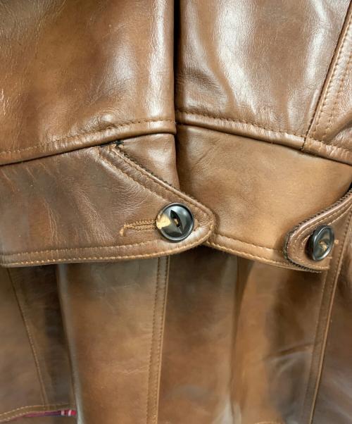 不明（不明）不明 (フメイ) レザージャケット ブラウン サイズ:3XLの古着・服飾アイテム