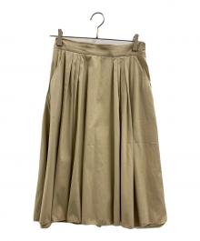 PRADA（プラダ）の古着「PRADA　4タックフレアロングスカート」｜ベージュ