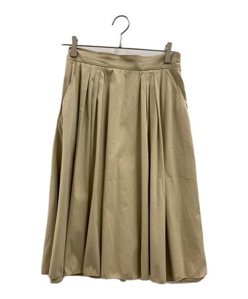 PRADA（プラダ）PRADA (プラダ) PRADA　4タックフレアロングスカート ベージュ サイズ:Sの古着・服飾アイテム