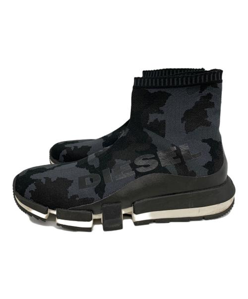 DIESEL（ディーゼル）DIESEL (ディーゼル) DIESEL　ニットハイカットスニーカー ネイビー×ブラック サイズ:28.5ｃｍの古着・服飾アイテム
