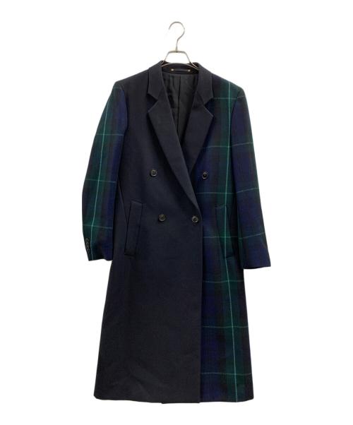 PAUL SMITH（ポールスミス）PAUL SMITH (ポールスミス) Paul Smith　チェスターコート ブラック×ネイビー×グリーン サイズ:Mの古着・服飾アイテム
